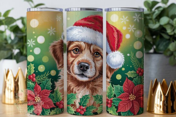 Christmas Dog Poinsettia 20oz Tumbler Design Review