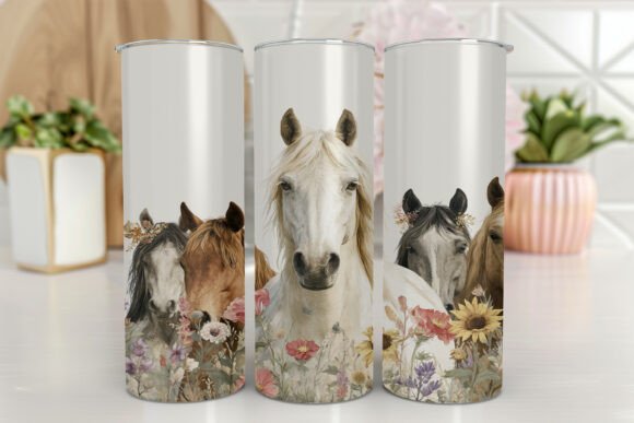 Forest Horses 20 Oz Skinny Tumbler Wrap