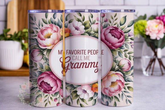 Grammy Floral Watercolor 20oz Tumbler Wr