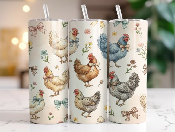 Hen Floral Bow: A Designer's Review for 20oz Wraps
