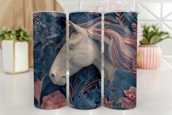 Horses 20 Oz Tumbler Wrap PNG