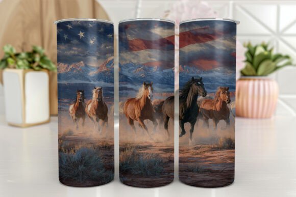 Horses Running Tumbler Wrap, Horse 20 Oz