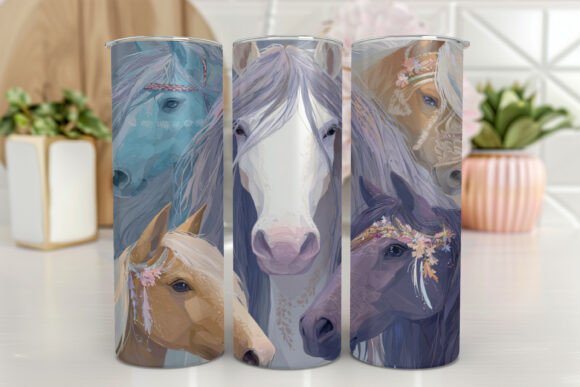Horses Tumbler Design 20oz Skinny