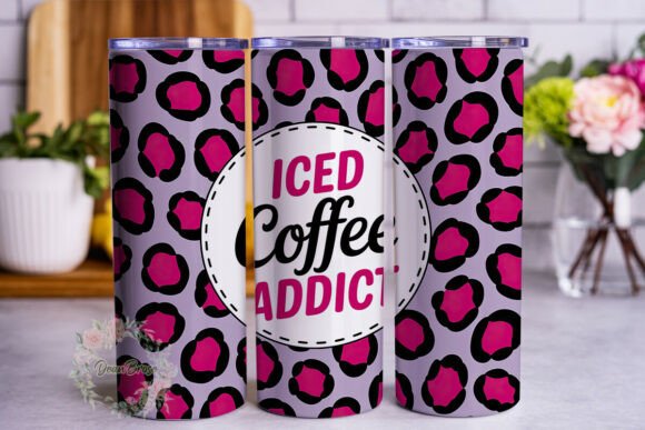 Lavender Leopard Coffee Tumbler Wrap