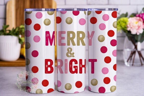 Merry Bright Polka Dot 20oz Tumbler Wrap