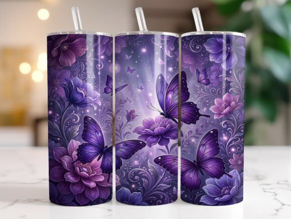 Purple Butterfly Floral Fantasy Tumbler: A Designer's Review