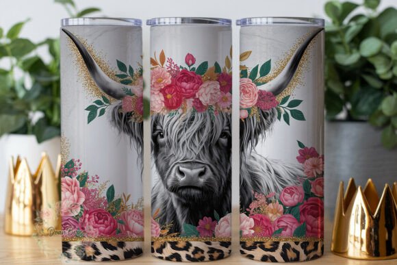 Review: Highland Cow Pink Flowers 20oz Tumbler