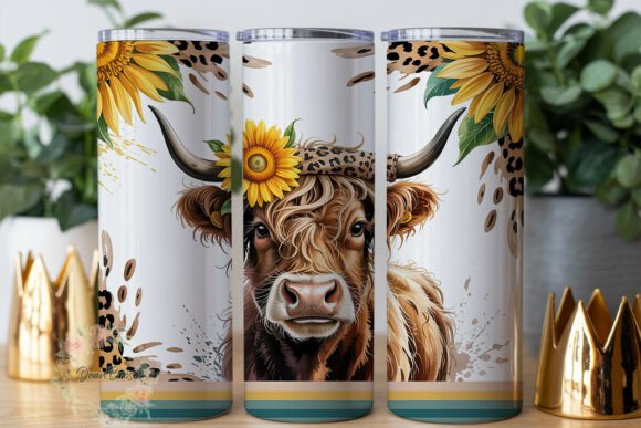 Review: Highland Cow Sunflower Leopard Tumbler Design