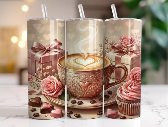 Romantic Coffee Cup Hearts Tumbler Wrap Review