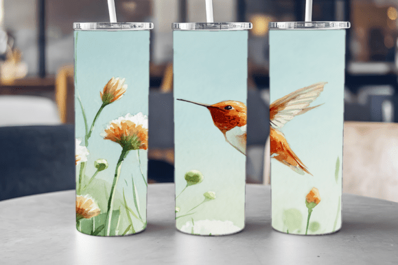 Soft Watercolor Hummingbird Tumbler Design Review