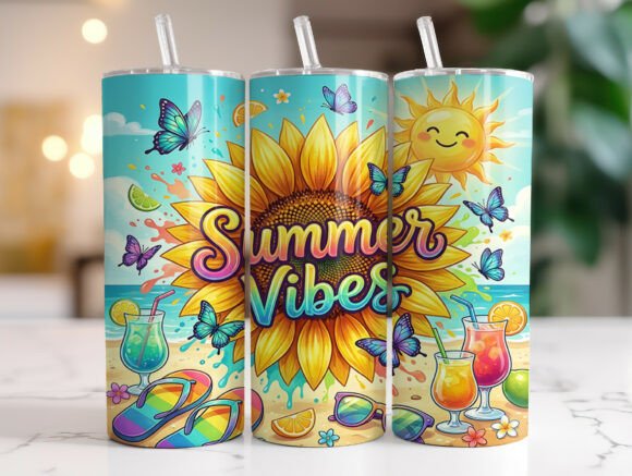 Sunflower Summer Vibes Beach Tumbler PNG Review