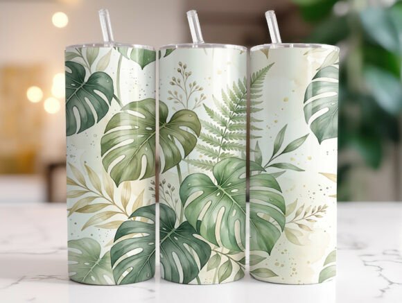 Tropical Monstera Leaf 20oz Tumbler Wrap Review